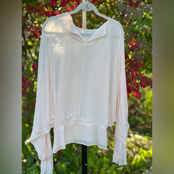 Reiss Beige Long Sleeve New Women’s Blouse - Picture 3 of 3